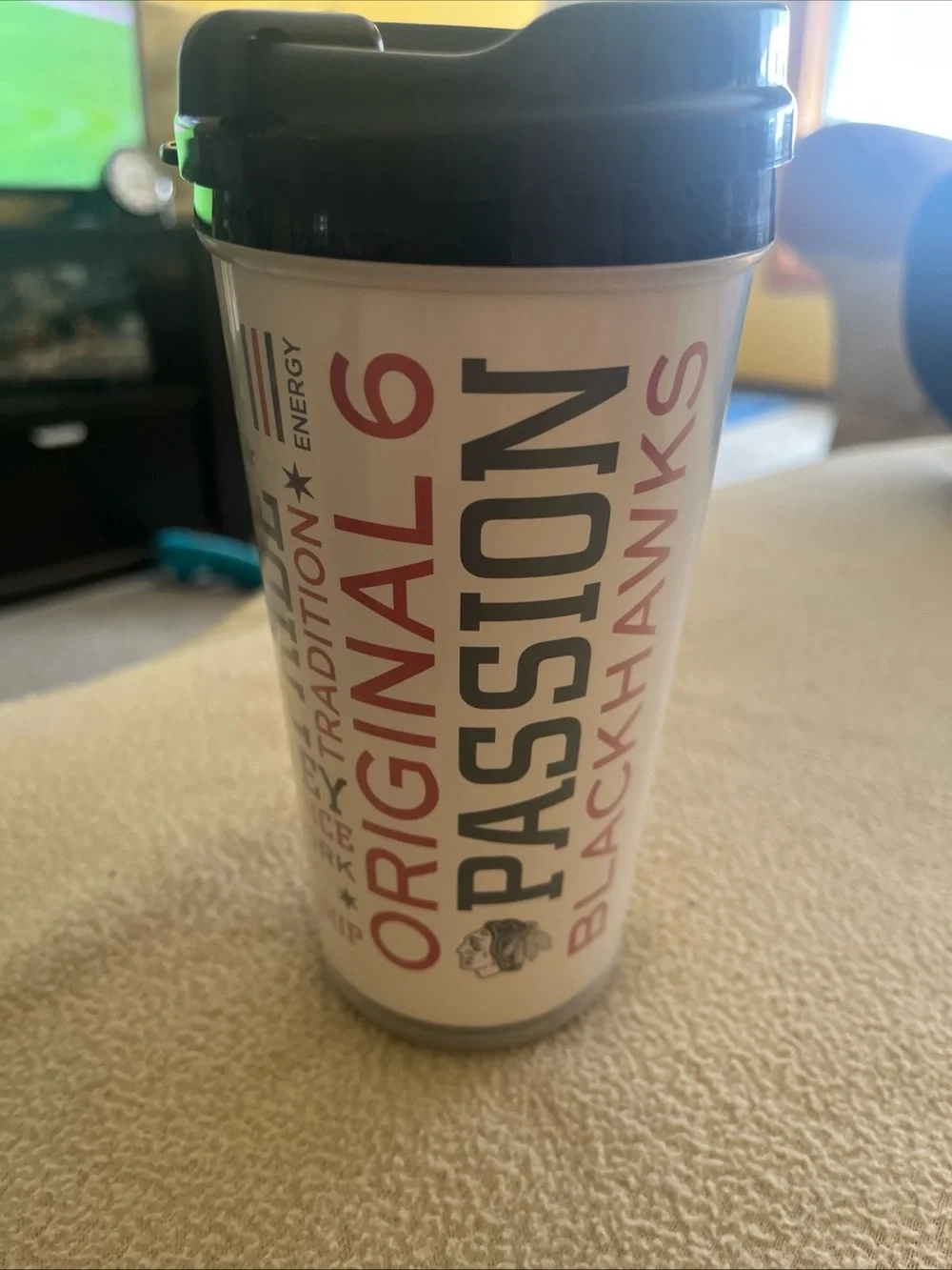 Chicago Blackhawks Red & White Travel Tumbler with Lid